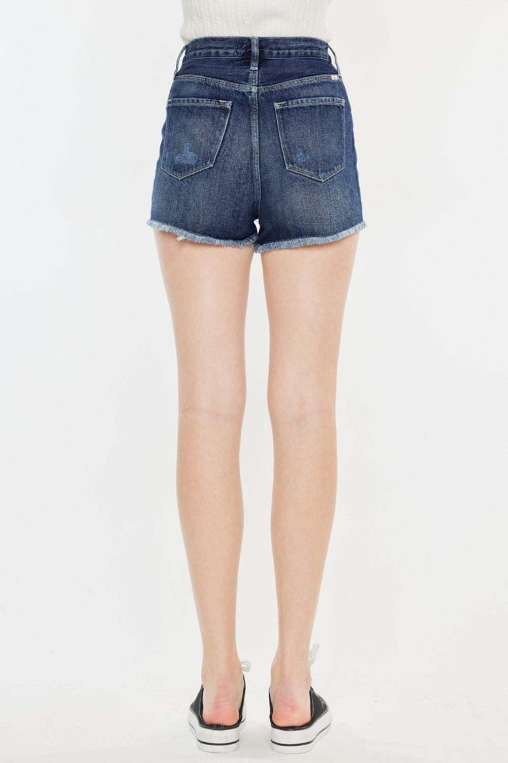 Kancan - Raw Hem Button Fly Denim Shorts