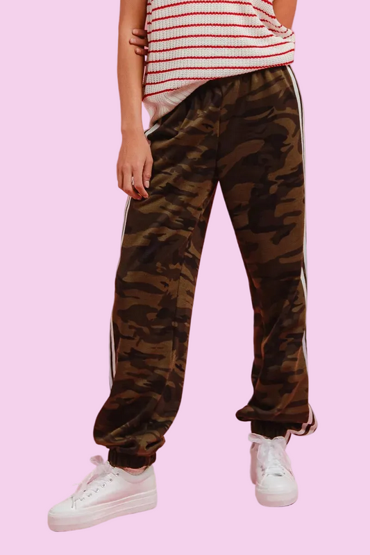 BiBi - Side Lines Camouflage Track Pants - Size: S-XL