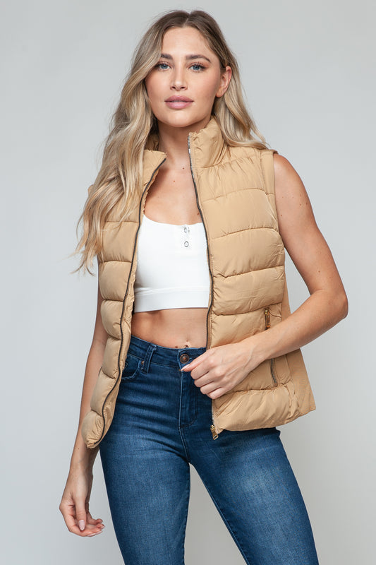 Snobbish - Zip Up Turtleneck Vest with Pockets