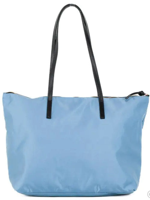 Versace - Portuna Medusa Medium Cornflower Blue Nylon Leather Tote - (The Luxe Line)