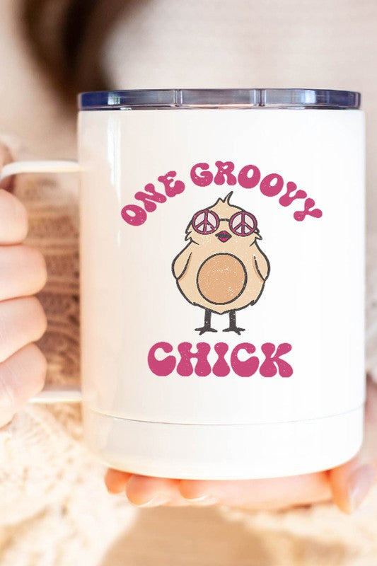 "One Groovy Chick" Travel Mug