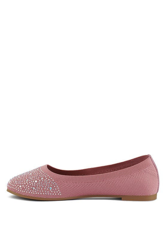 London Rag - Splash Rhinestones Embellished Ballet Flats