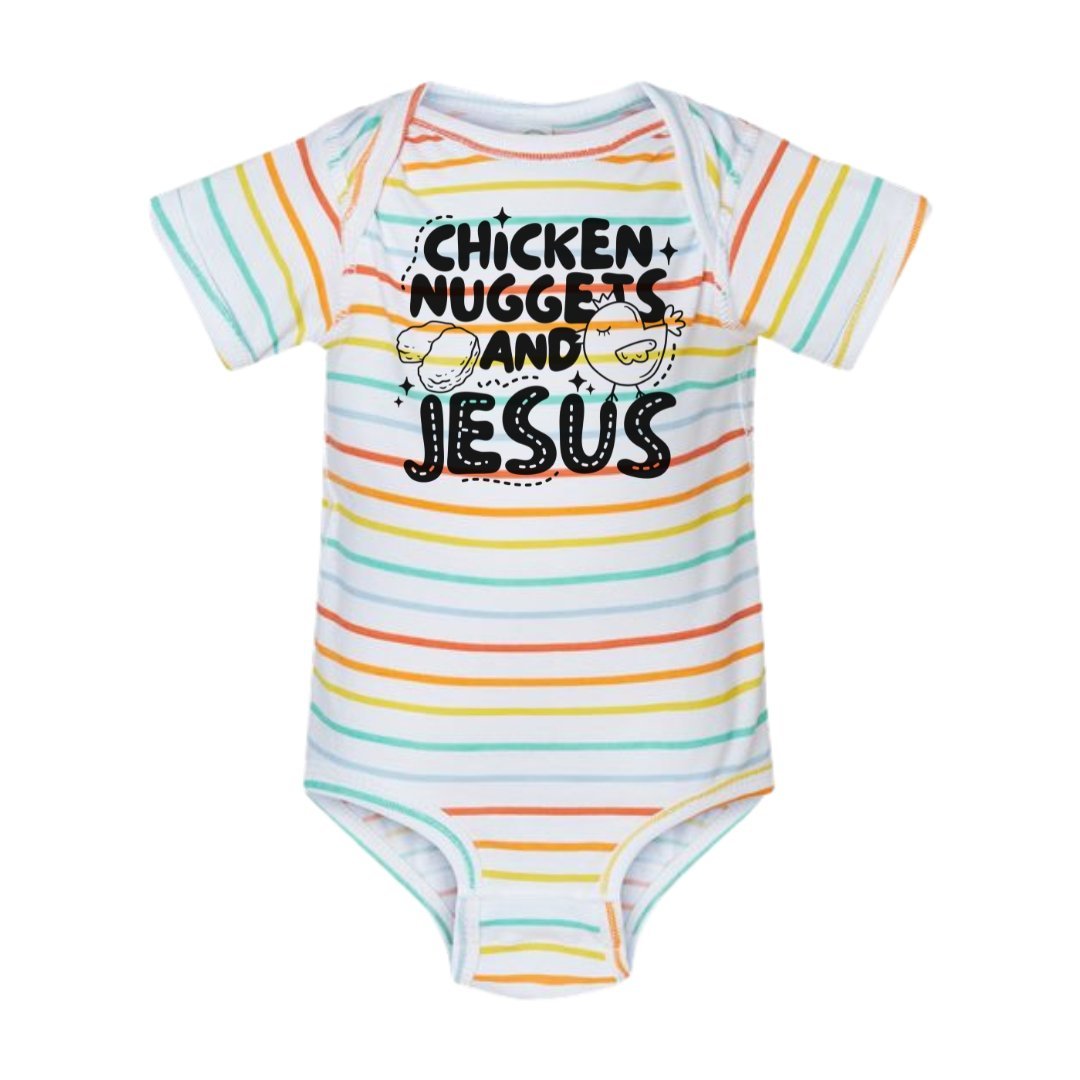 "Chicken Nuggets And Jesus" - Infant Bodysuit - Size: NB - 24M - Sweet PEA & Me Boutique