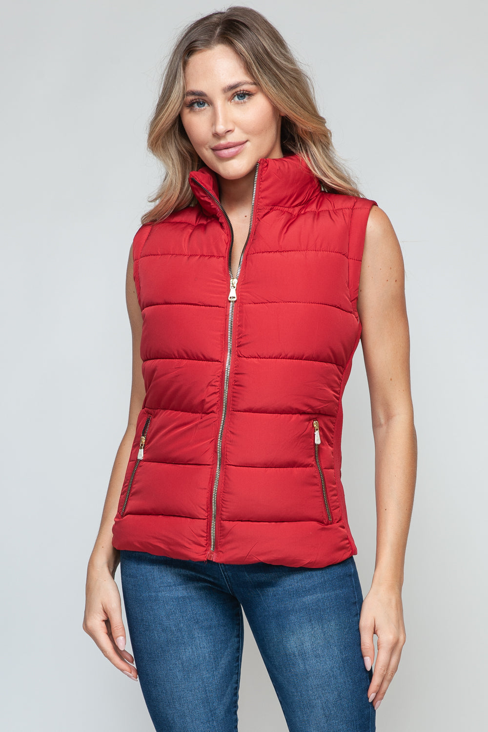 Snobbish - Zip Up Turtleneck Vest with Pockets