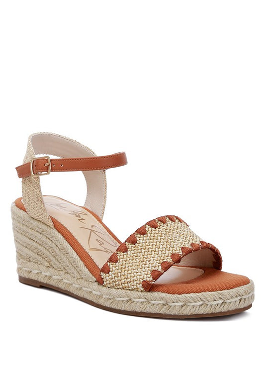 London Rag - Lucas Raffia Wedge Heel Espadrilles