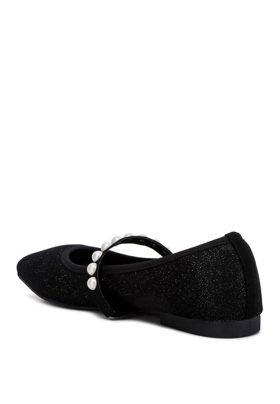 London Rag - Sassie Pearl Embellished Ballerina Flats