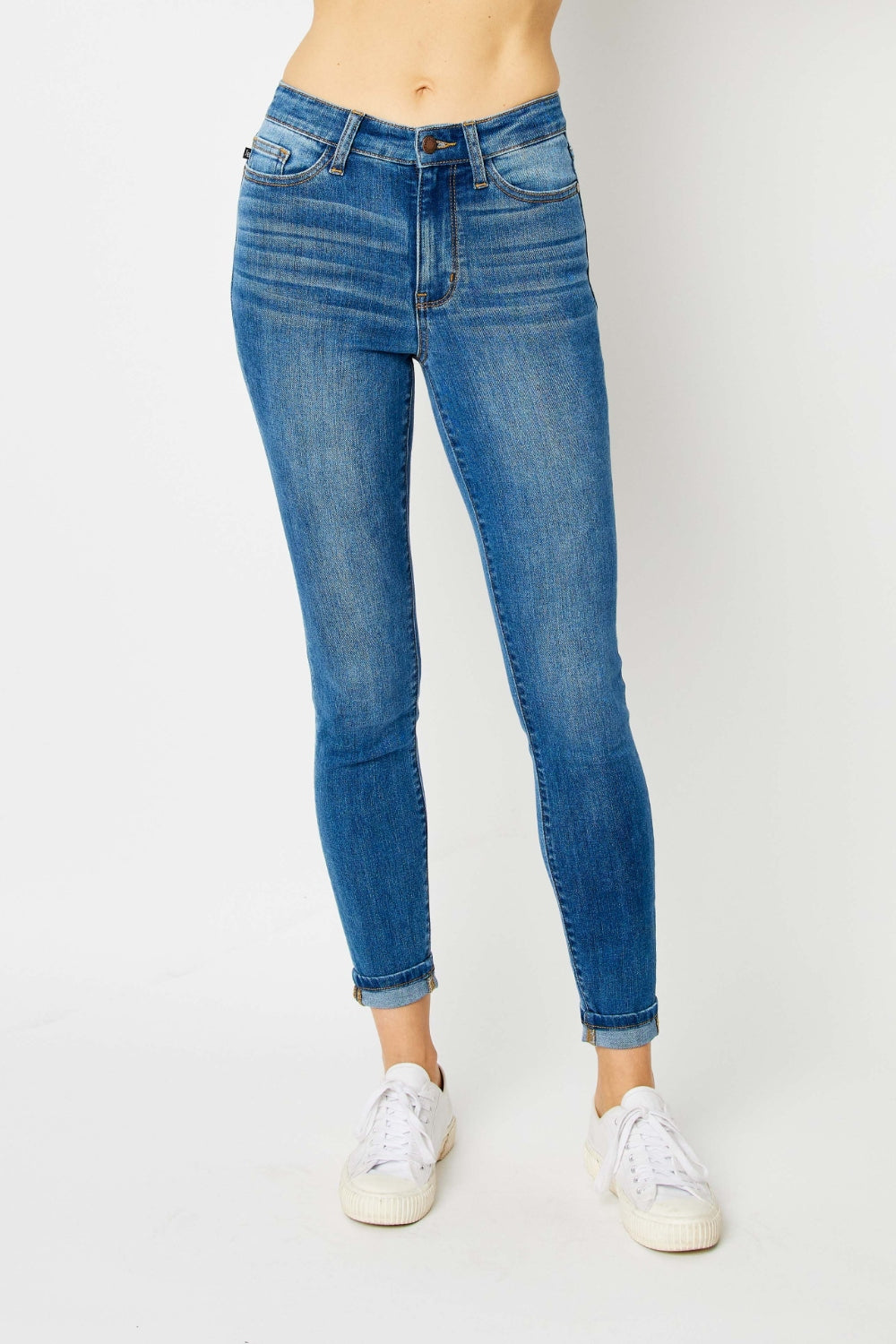 Judy Blue - Cuffed Hem Skinny Jeans - Size: 0-24W