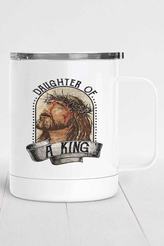 "Daughter Of A King" Crowned Jesus Travel Mug - Sweet PEA & Me Boutique