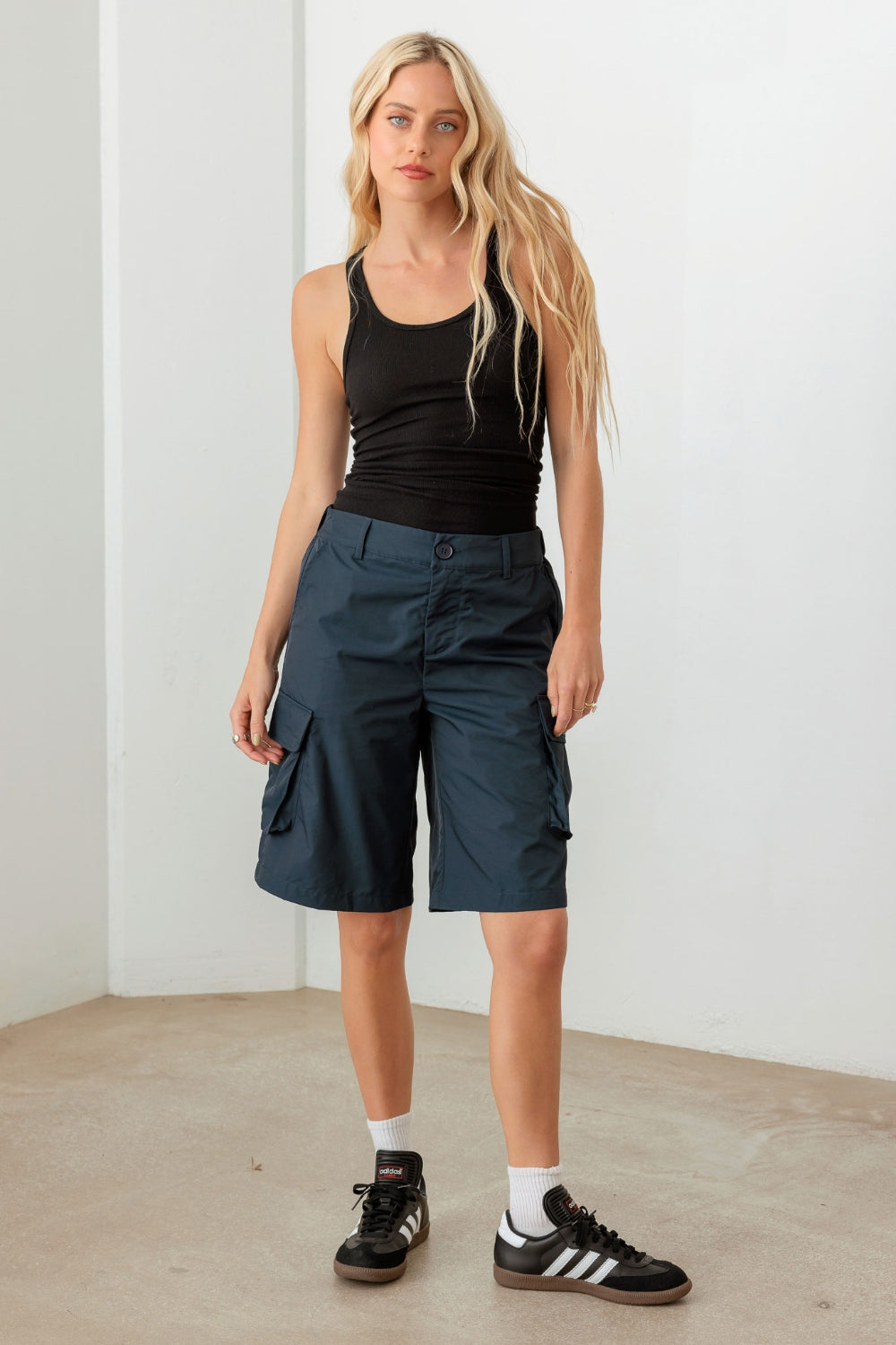 Tasha Apparel - Navy Cargo Bermuda Shorts