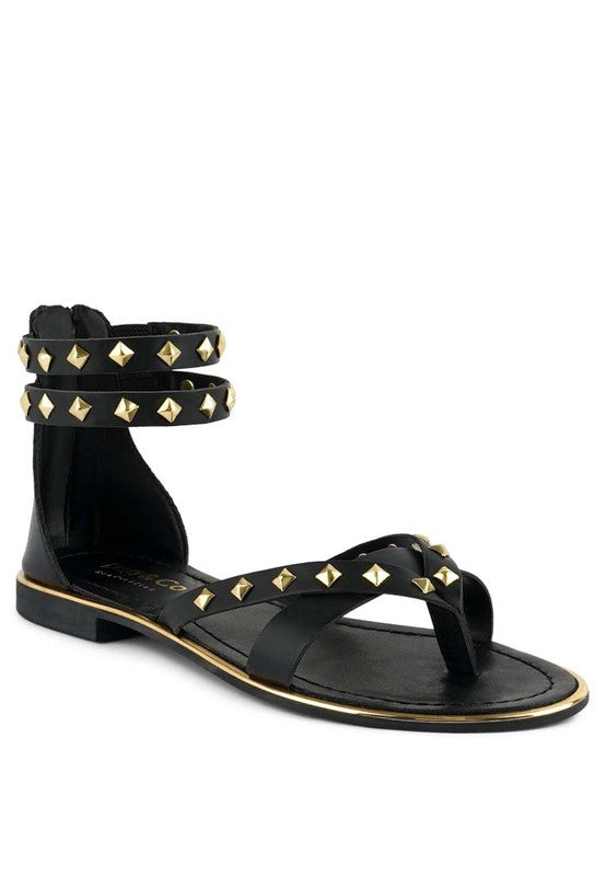 Rag & Co - Emmeth Studs Embellished Flat Sandals