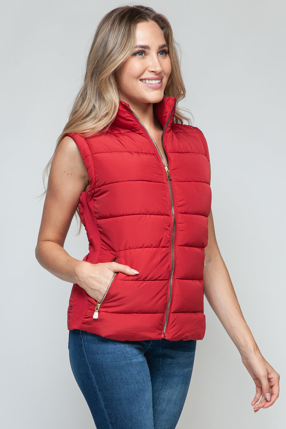 Snobbish - Zip Up Turtleneck Vest with Pockets