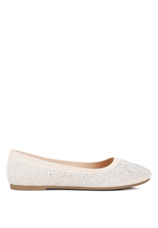 London Rag - Splash Rhinestones Embellished Ballet Flats