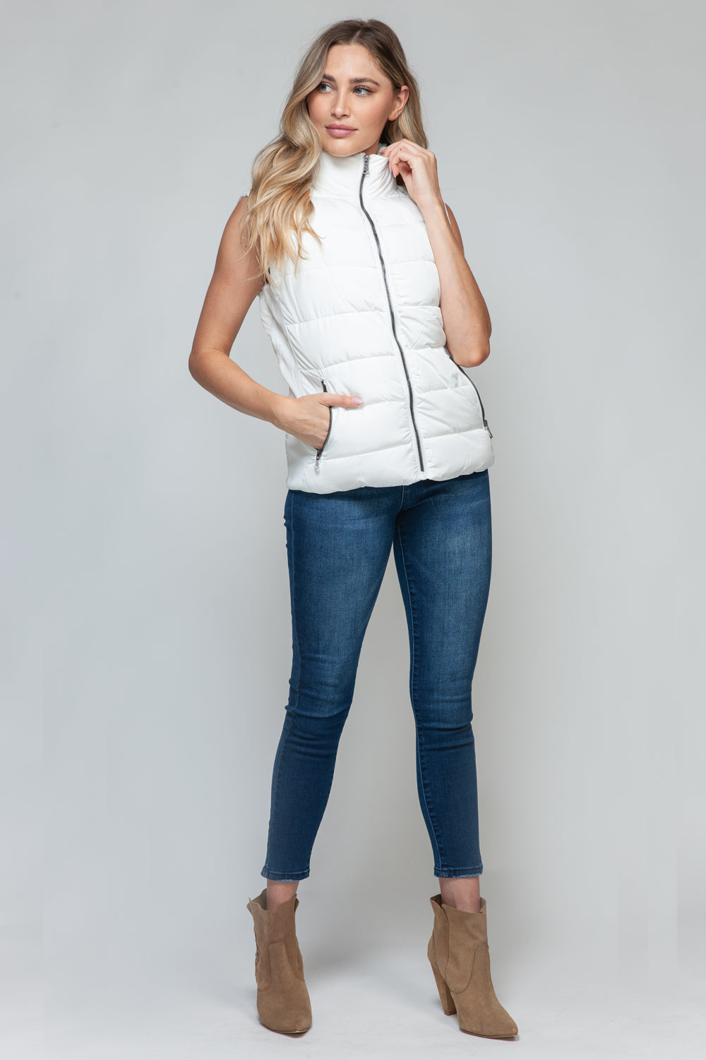 Snobbish - Zip Up Turtleneck Vest with Pockets