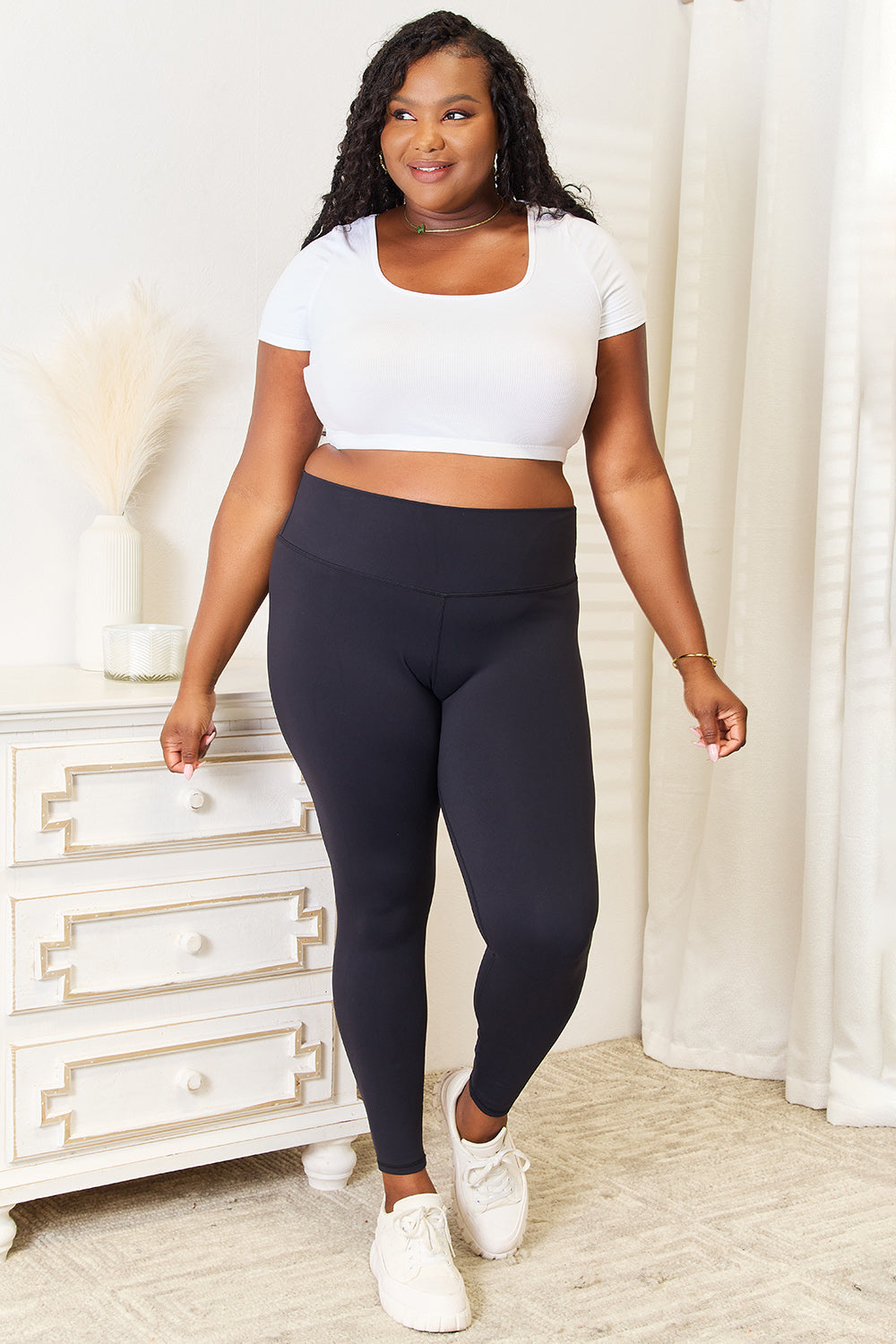 Double Take - Wide Waistband Sports Leggings - Size: S-2XL