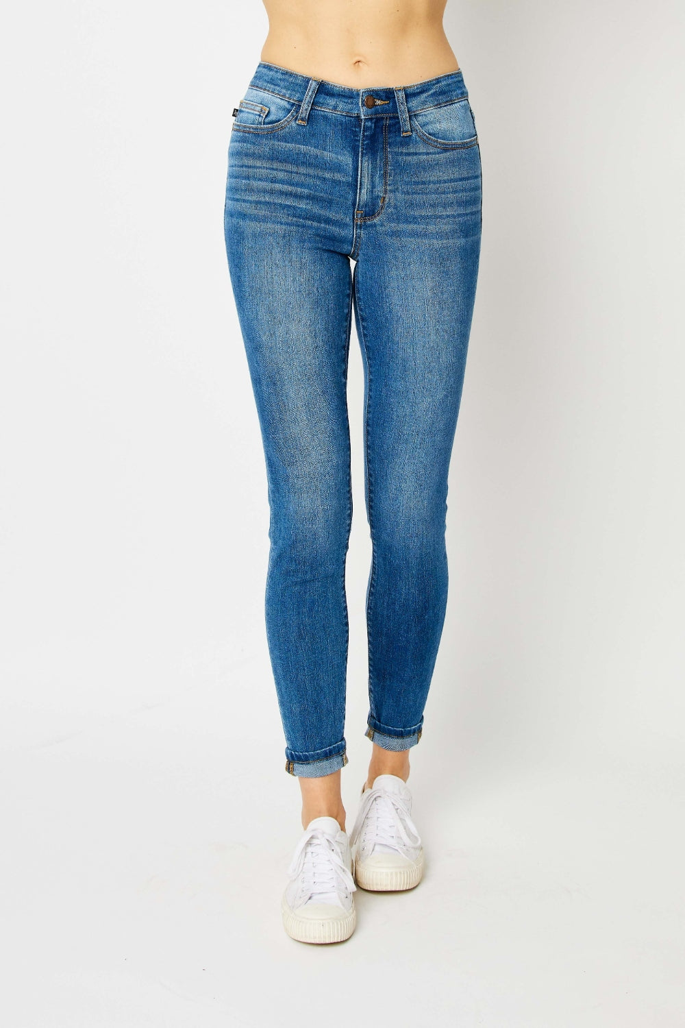 Judy Blue - Cuffed Hem Skinny Jeans - Size: 0-24W