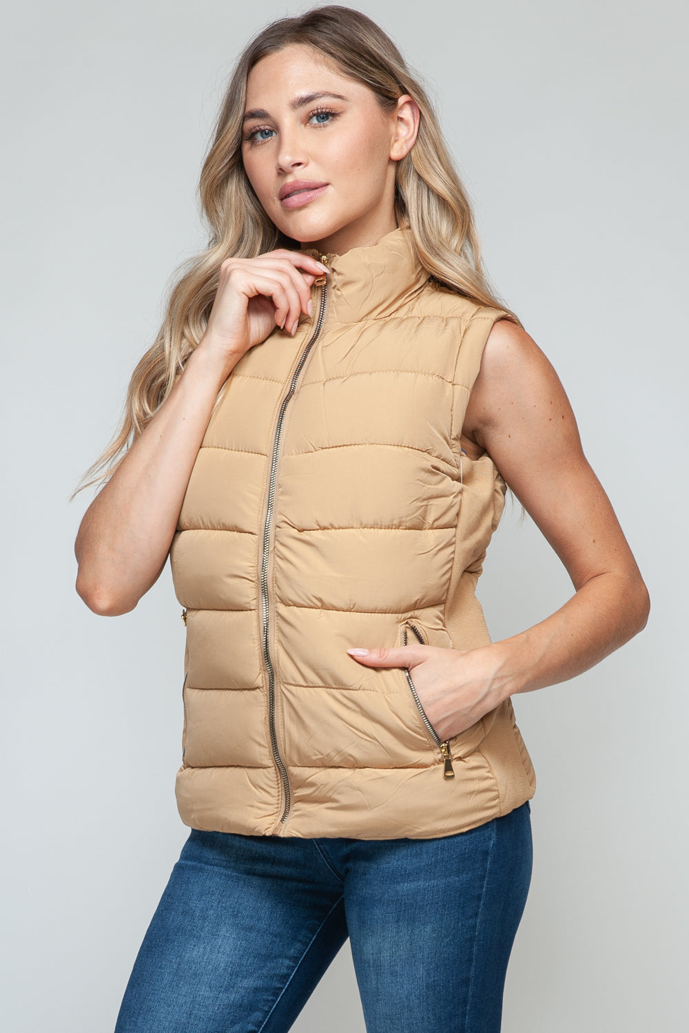 Snobbish - Zip Up Turtleneck Vest with Pockets