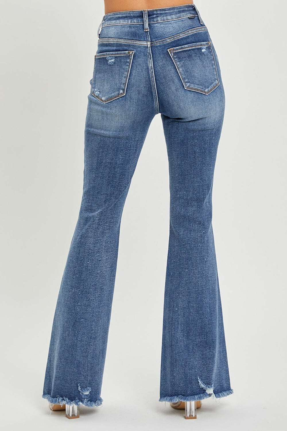 RISEN - High Waist Distressed Flare Jeans