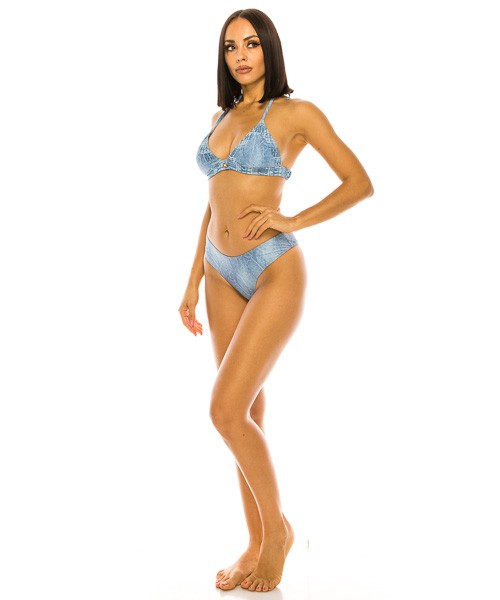 Mermaid Swimwear - Two Piece Denim Bikini Set