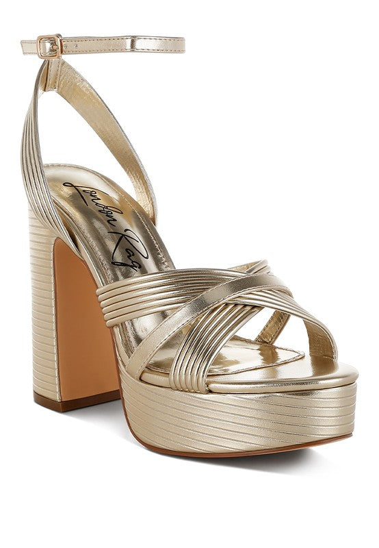 London Rag - Socialite Metallic Ankle Strap Heel Sandals