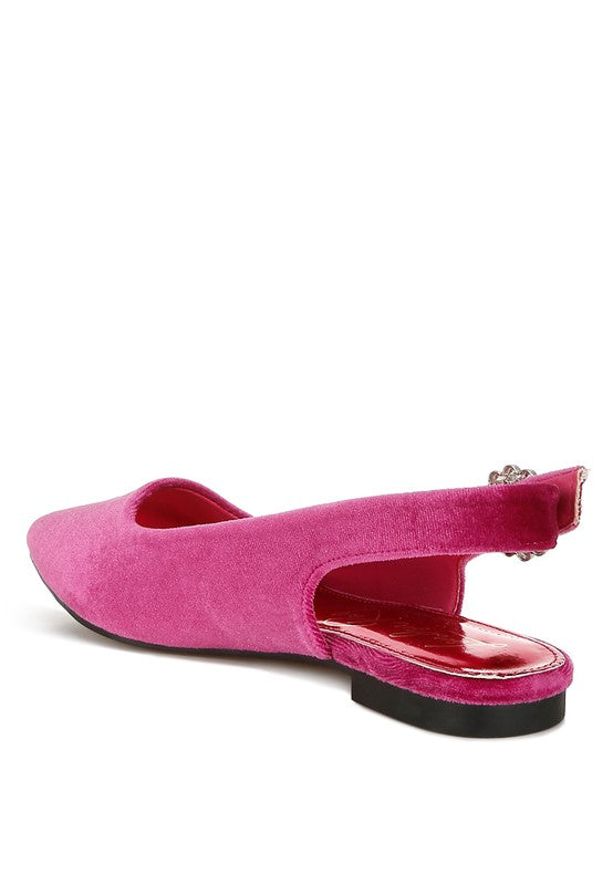 London Rag - Dolan Velvet Slingback Flat Sandals