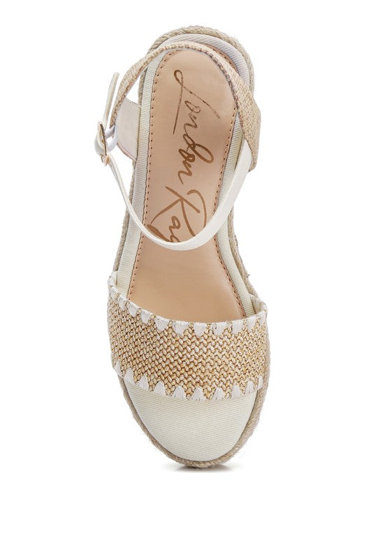 London Rag - Lucas Raffia Wedge Heel Espadrilles