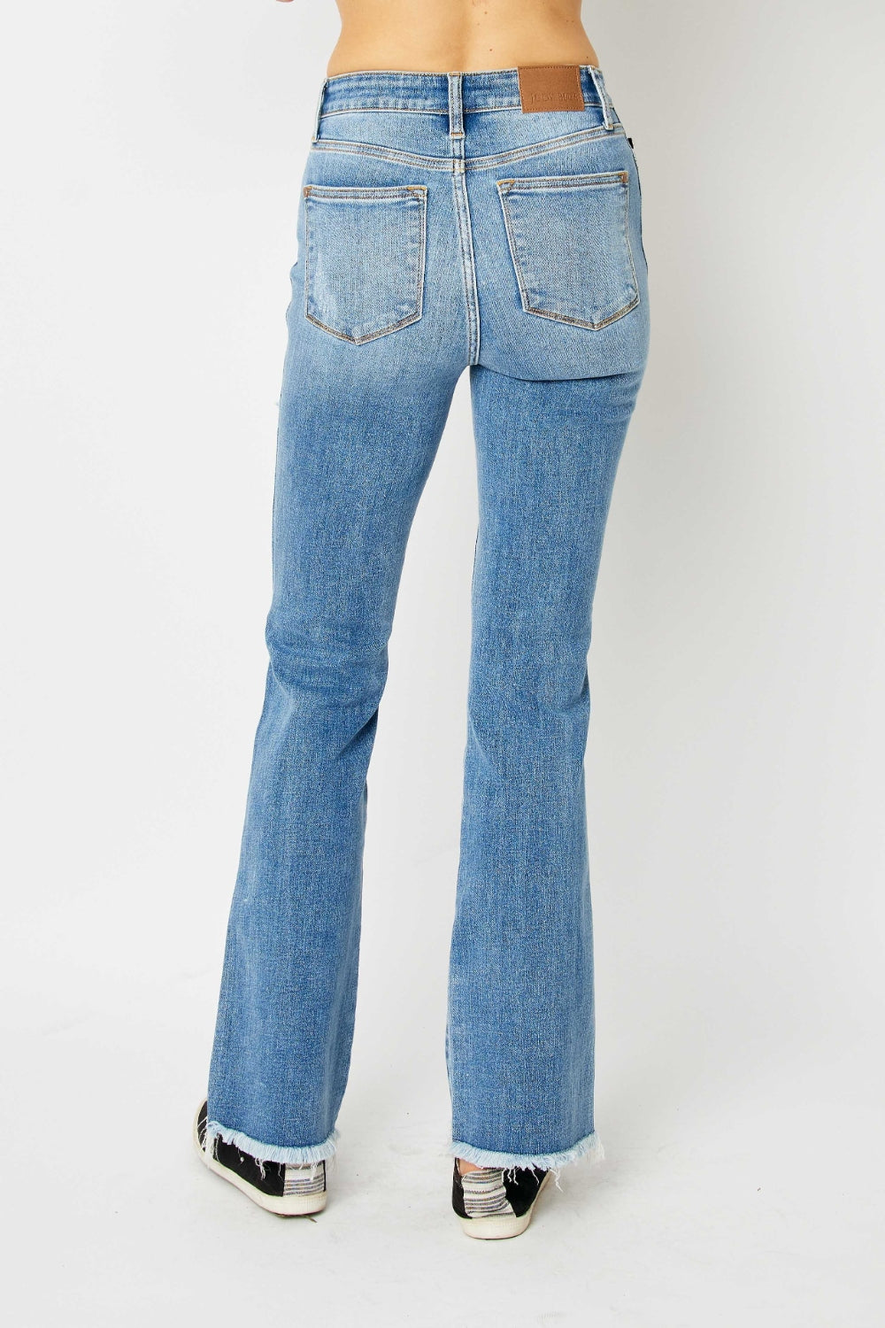 Judy Blue - Distressed Raw Hem Bootcut Jeans - Size: 0-24W