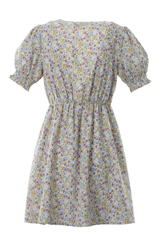 Lilou - Floral V Neck Mini Dress