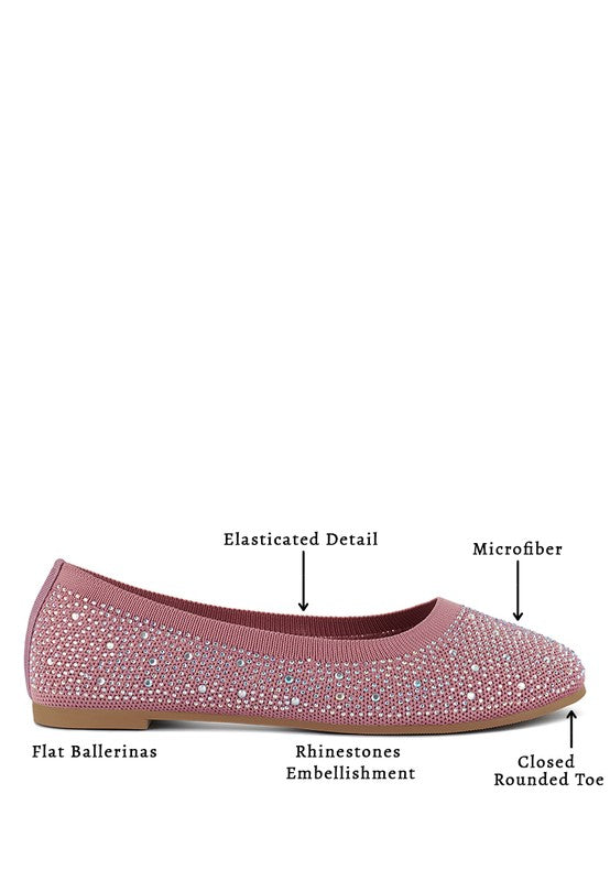 London Rag - Splash Rhinestones Embellished Ballet Flats