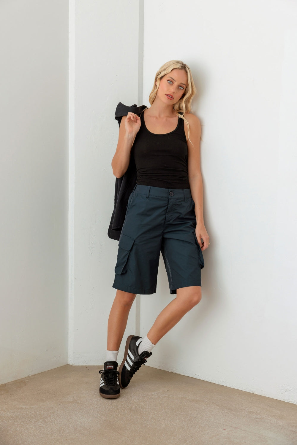 Tasha Apparel - Navy Cargo Bermuda Shorts