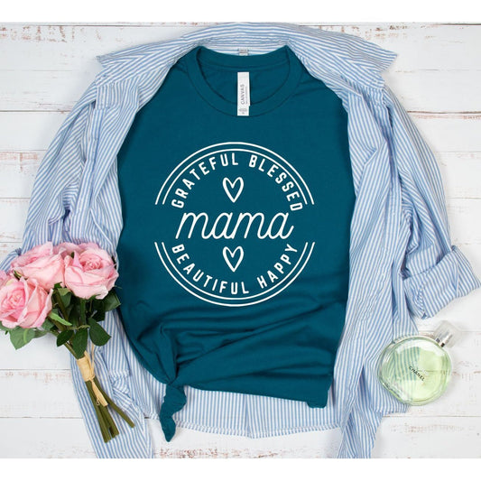 "Grateful Blessed Mama" Graphic Tee - Sweet PEA & Me Boutique