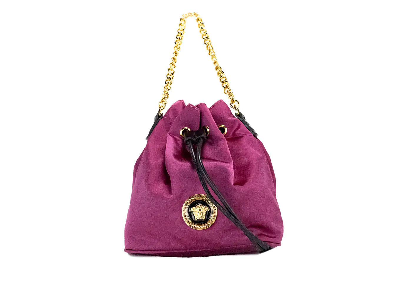 Versace - Small Dahlia Nylon Medusa Pendant Bucket Chain Crossbody - (The Luxe Line)