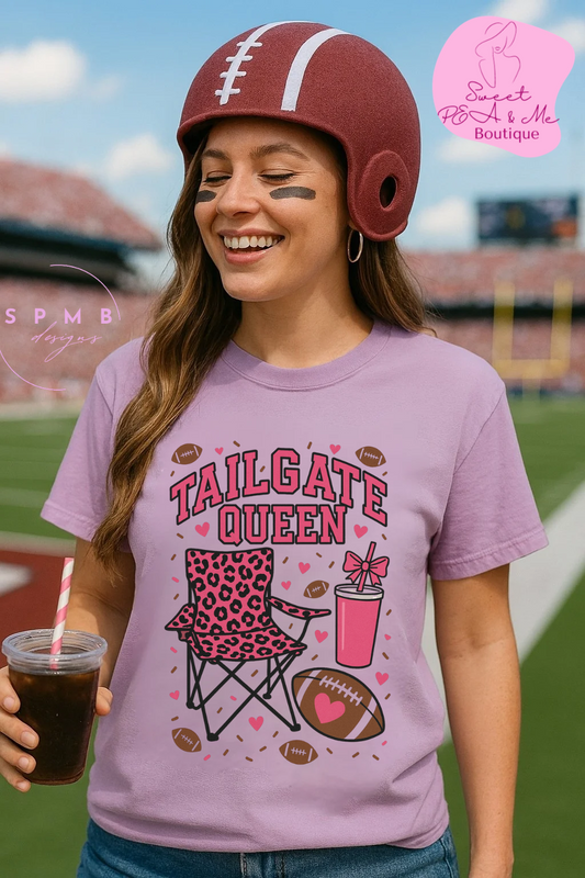 Tailgate Queen Football Graphic T-Shirt (Comfort Colors) - Size: S-3XL