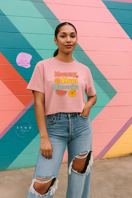 Mommy Mom Mamacita Boxy Graphic Tee (Comfort Colors) - Size: S-2XL, Cute Mom T-Shirt, Casual Summer Top