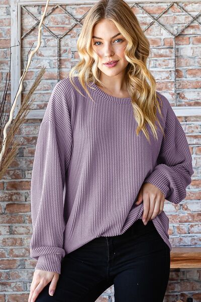 Heimish - Round Neck Dropped Shoulder Blouse - Sizes: S-3XL