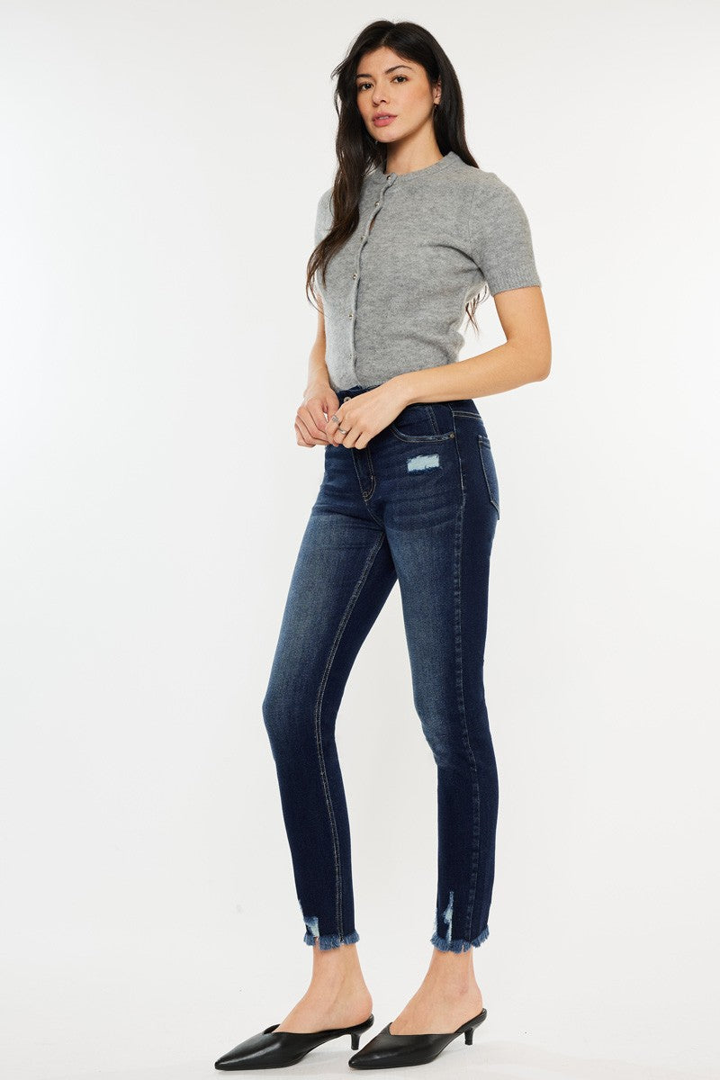 Kancan - Cat's Whiskers Raw Hem High Waist Jeans - Size: 0-22W