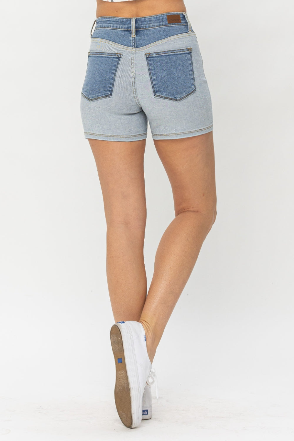 Judy Blue - Color Block Denim Shorts Size: S-3XL