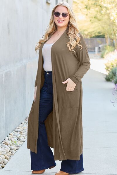 Basic Bae - Open Front Long Sleeve Cover Up w/ Color Options - Size: S-3XL