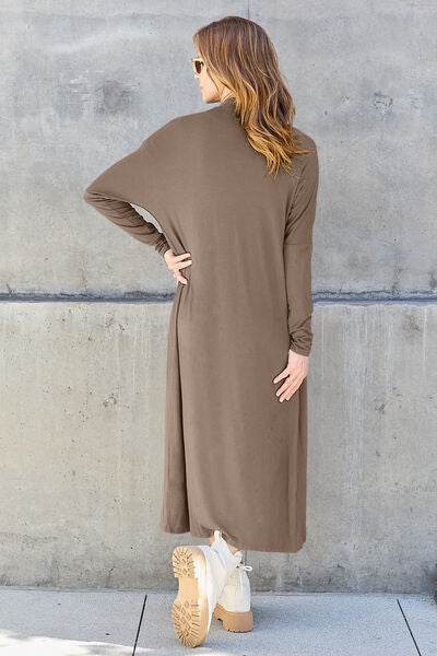 Basic Bae - Open Front Long Sleeve Cover Up w/ Color Options - Size: S-3XL