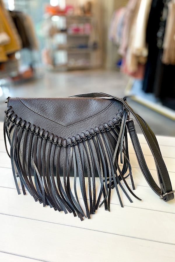 Fringe All Day Black Bag