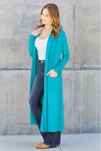 Basic Bae - Open Front Long Sleeve Cover Up w/ Color Options - Size: S-3XL