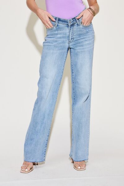 Judy Blue - V Front Waistband Straight Jeans - Size: 3-24W