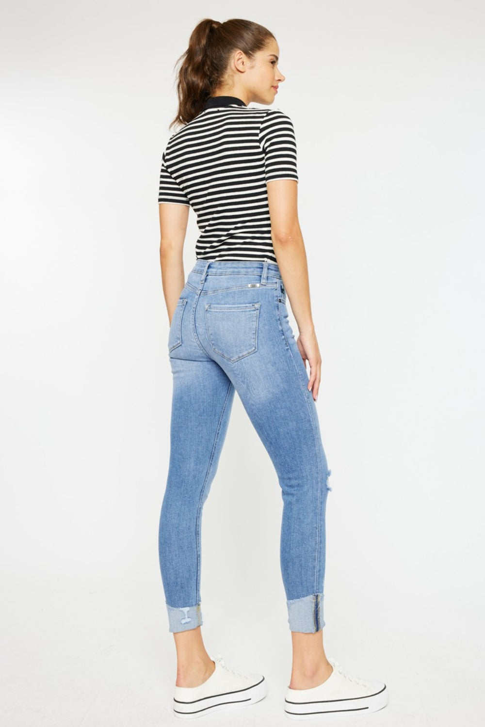 Kancan - Distressed Cat's Whiskers Button Fly Jeans